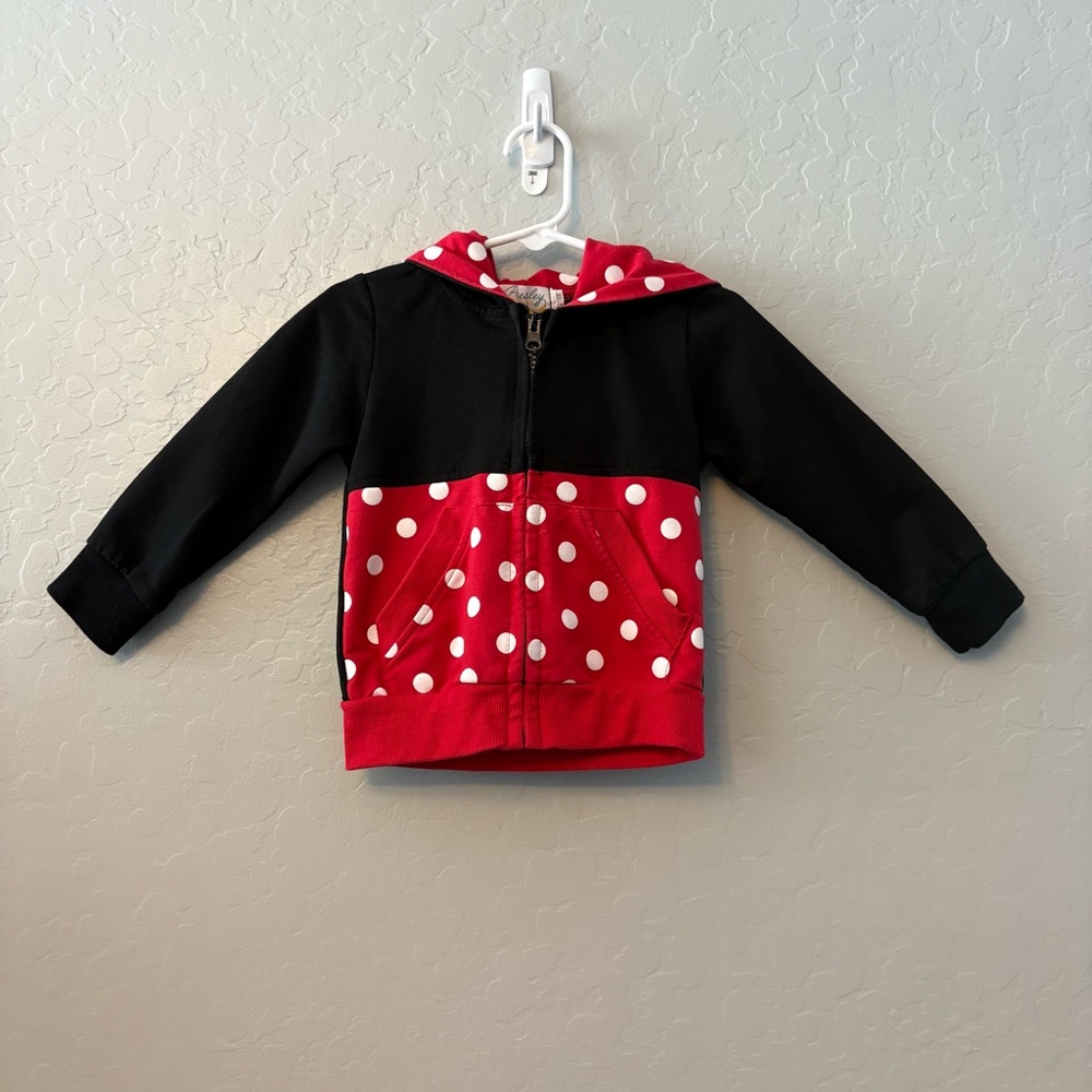 Presley Couture minnie mouse zip front hoodie sweatshirt 12-18 months